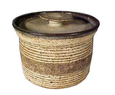 Ringed Jar with Lid