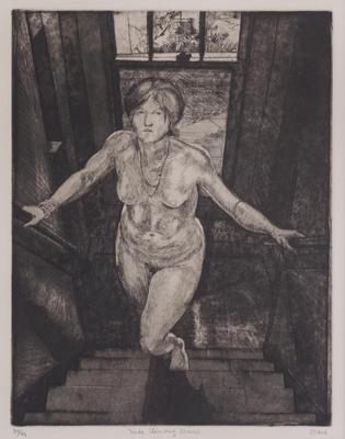 Nude Climbing Stairs