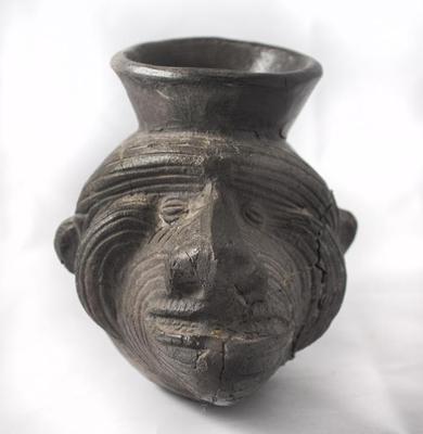 Round Vessel with Flared Opening and Three...