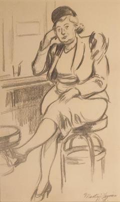 Woman on Bar Stool