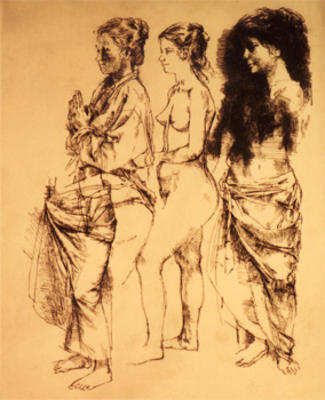 Half Draped Women