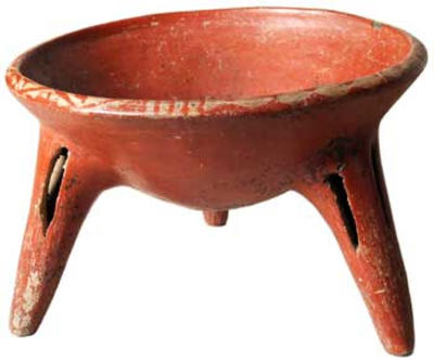 Spider-leg Tripod Redware Bowl